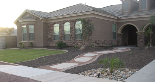 Arizona Living Landscape Design Tropical front yard