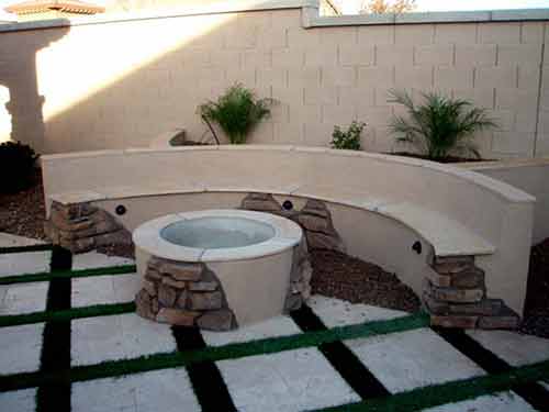 Firepit wood with cultured stone